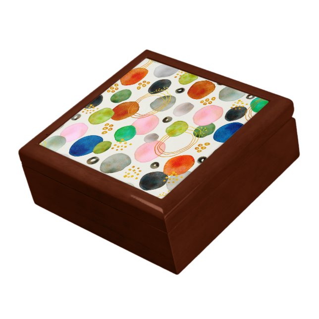 Abstract Pebble Gold Glitter Art Gift Box (Side)