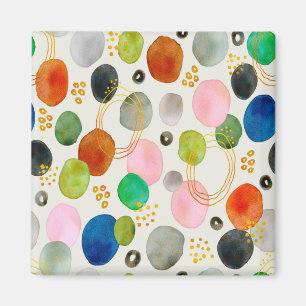 Abstract Pebble Gold Glitter Art Magnet