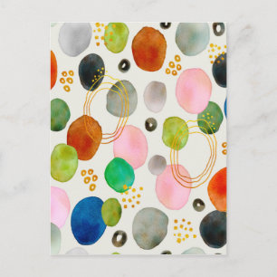 Abstract Pebble Gold Glitter Art Postcard