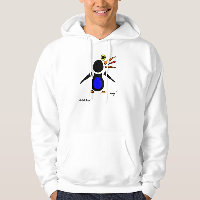 Abstract Penguin Adult Hooded Sweatshirt (Front)
