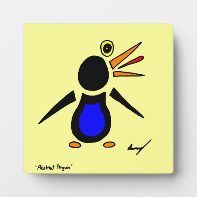 Abstract Penguin Plaque - Yellow (Front)