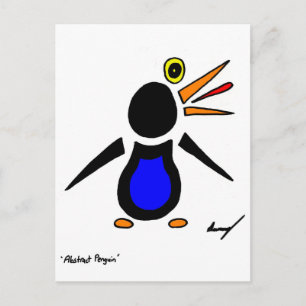 Abstract Penguin Postcard