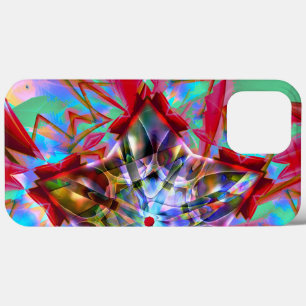 Abstract pentagon star mixed in mess of colorful iPhone 13 pro max case