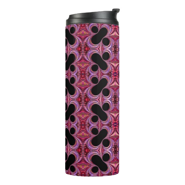 Abstract Percent Sign Fractal Pattern Thermal Tumbler (Rotated Left)