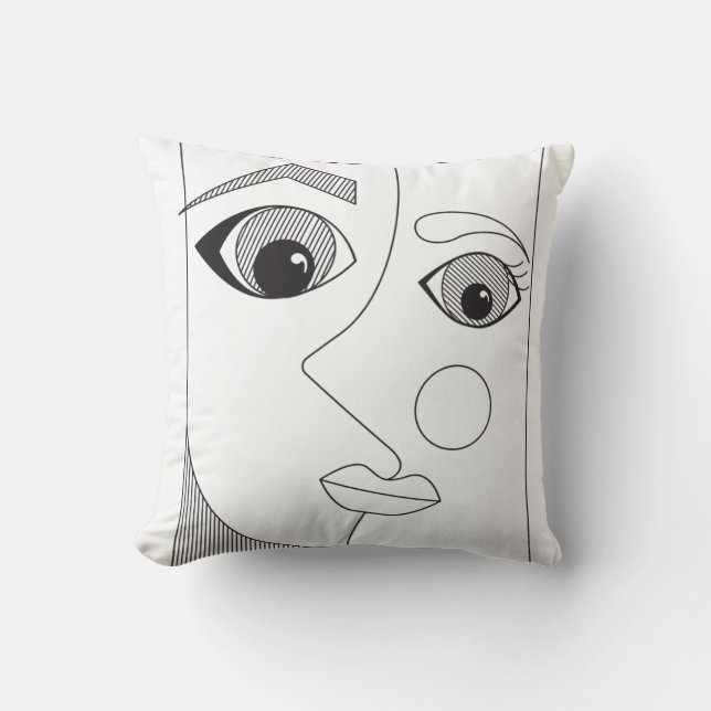 Abstract Person Throw Pillow (Front)
