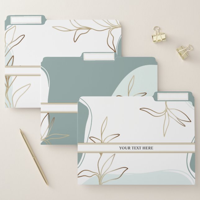 Abstract Personalized Home Office Storage File Folder (Set)