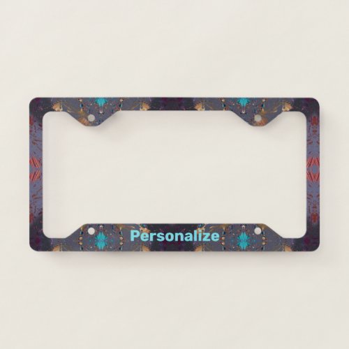 Abstract Personalized License Plate Frame