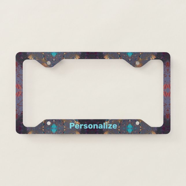 Abstract Personalized License Plate Frame (Front)