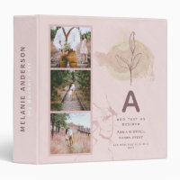 Abstract Personalized Photo Wedding Newlyweds Gift 3 Ring Binder