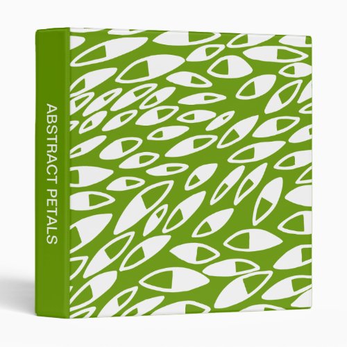 Abstract Petals 1in White on Avocado Binder