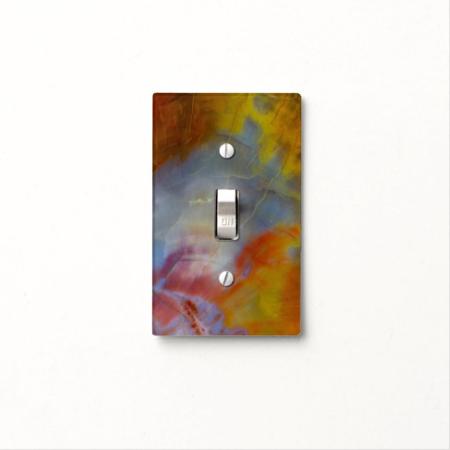 Abstract Petrified Wood close-up Light Switch Cover (In Situ)