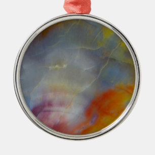 Abstract Petrified Wood close-up Metal Ornament