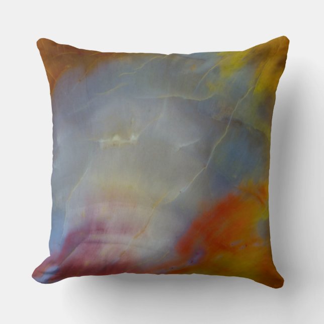 Abstract Petrified Wood close-up Throw Pillow (Front)