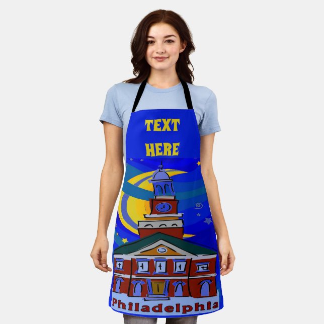 Abstract Philadelphia Design add text, Apron (Worn)
