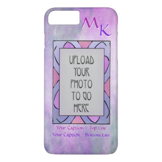 Abstract Photo Frame - Soft Purples - Personalize iPhone 8 Plus/7 Plus Case