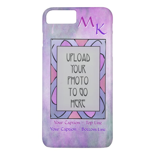 Abstract Photo Frame - Soft Purples - Personalize Case-Mate iPhone Case (Back)