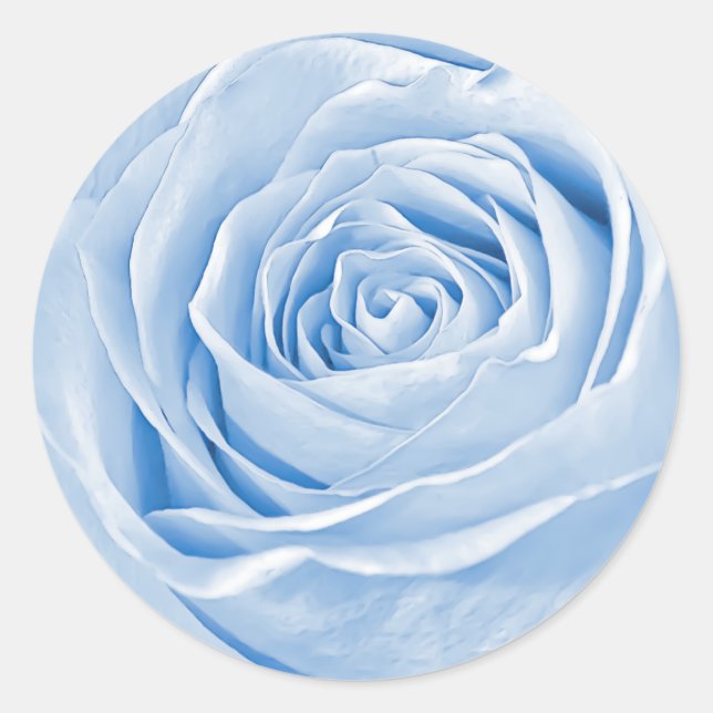 Abstract Photograph of a Light Blue Rose Classic Round Sticker (Front)
