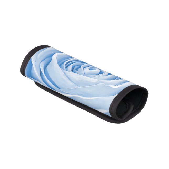 Abstract Photograph of a Light Blue Rose Luggage Handle Wrap (Angled)
