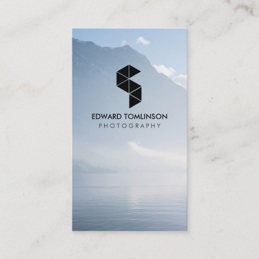 Customizable Abstract Photography Logo (black) with Your Photo Business Cards
