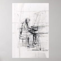 Abstract Pianist Poster – Expressive Music