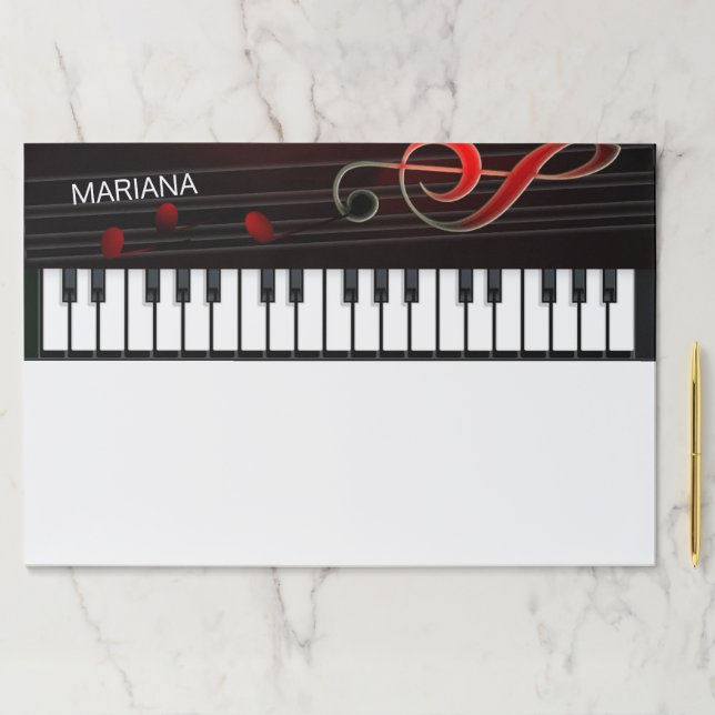 Abstract Piano And Clef Paper Pad (Insitu)