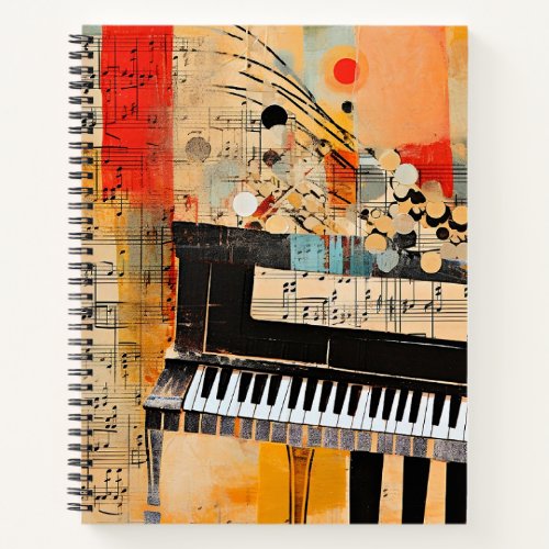 Abstract Piano Montage art Notebook