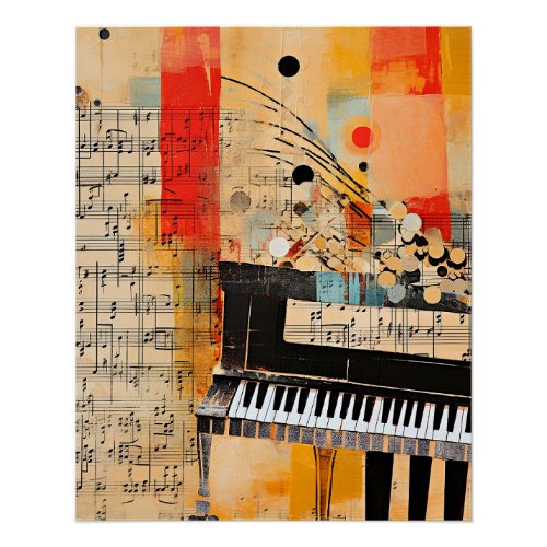 Abstract Piano Montage art Poster