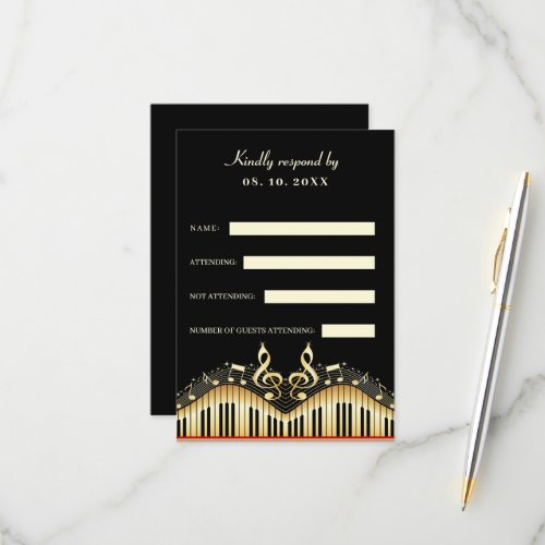 Abstract Piano RSVP Card