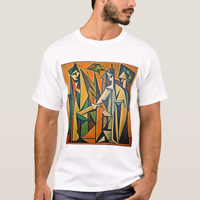 Abstract Picasso Design  T-Shirt (Front)