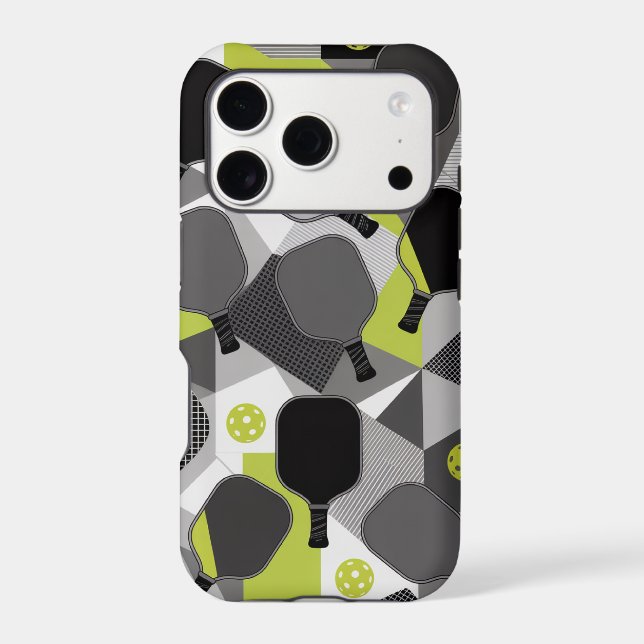 Abstract Pickleball Paddle Layout Graphic Design Iphone Case (Back)