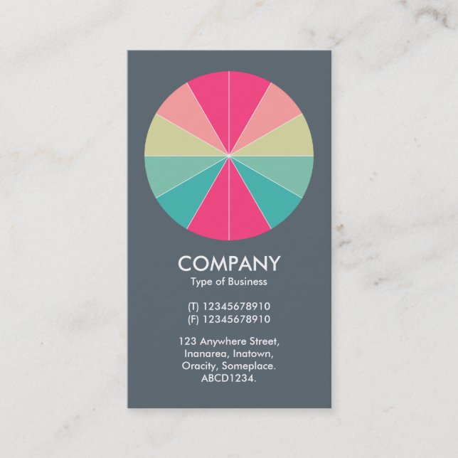 Abstract Pie 01 - Cool Gray Business Card (Front)