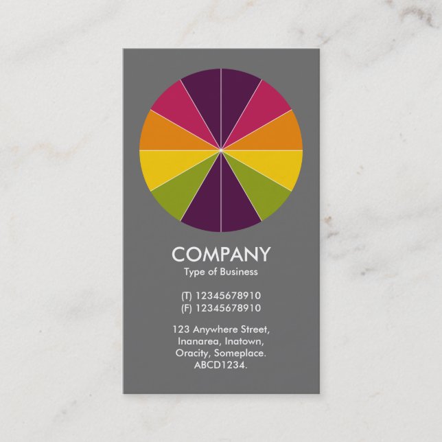 Abstract Pie 02 - Gray #6a6a6a Business Card (Front)