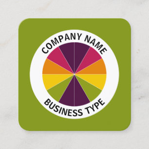 Abstract Pie 02 - Green #809711 Square Business Card