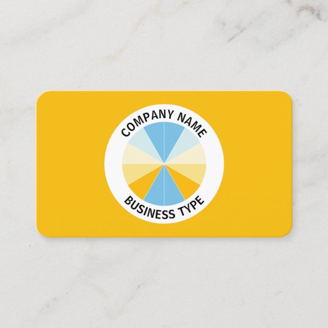 Abstract Pie 04 - Amber #F8BC08 Business Card (Front)