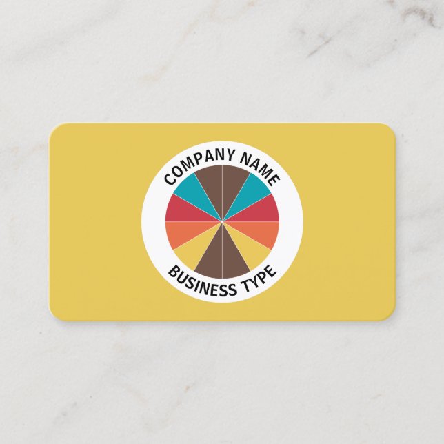 Abstract Pie 05 - Yellow #E9C851 Business Card (Front)