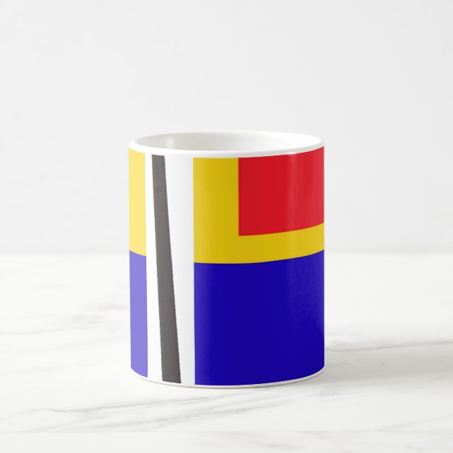 Abstract Piet Mondrian Inspired Artsy Drinking Mug (Center)