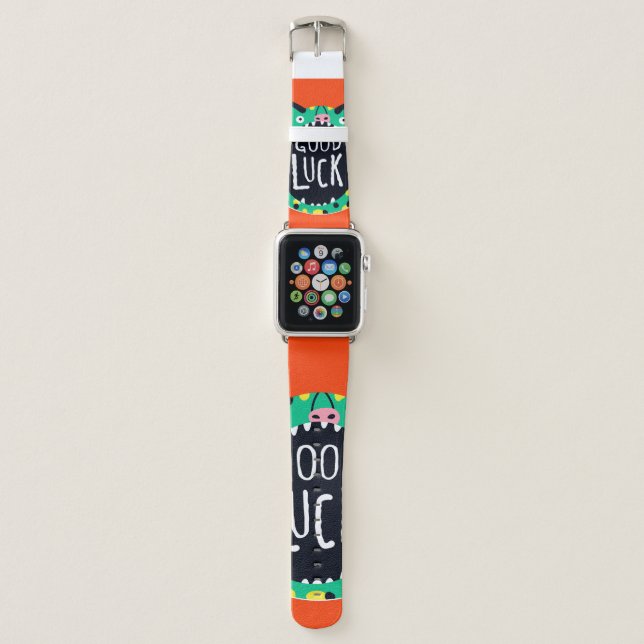 Abstract pig good luck apple watch band (Front)