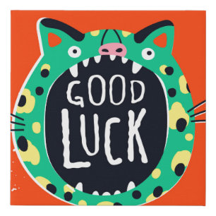 Abstract pig good luck faux canvas print