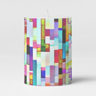 Abstract pillar candle