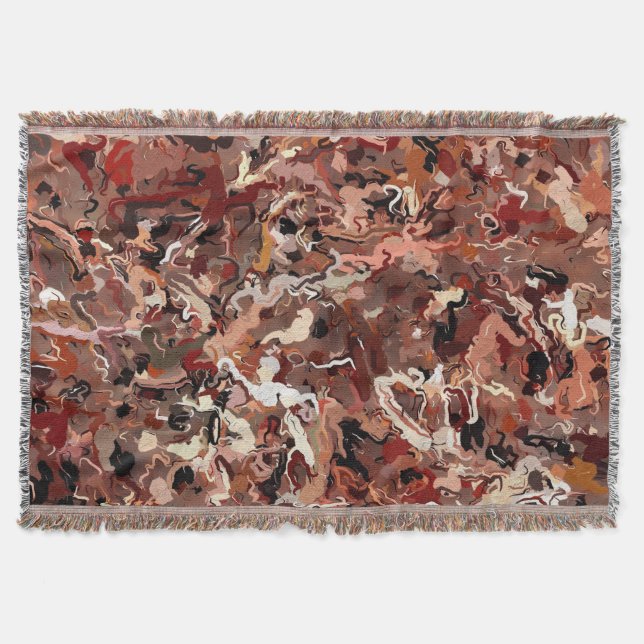 Abstract Pine Needles Throw Blanket (Front)