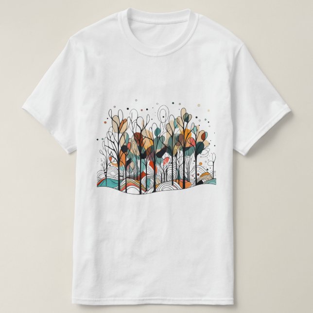 Abstract Pine Trees T-Shirt (Design Front)