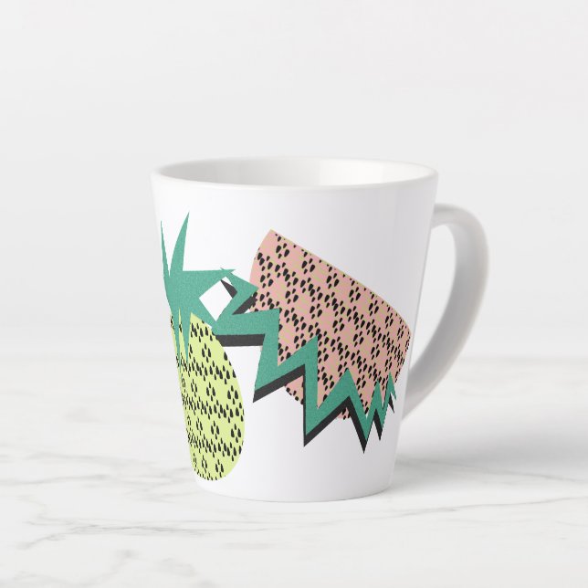 Abstract Pineapple Watermelon  Latte Mug (Right Angle)