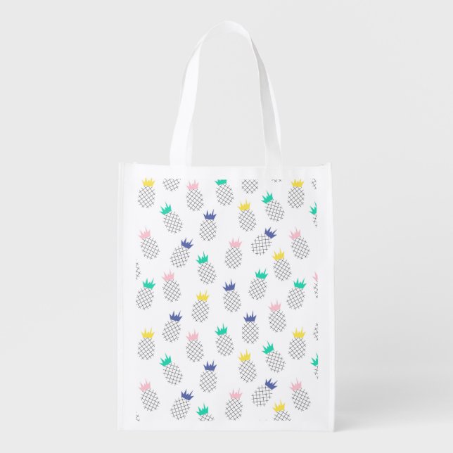 Abstract Pineapples Grocery Bag (Front)