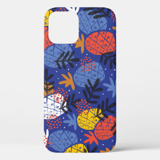 Abstract Pineapples Leaves Vintage Pattern iPhone 12 Case