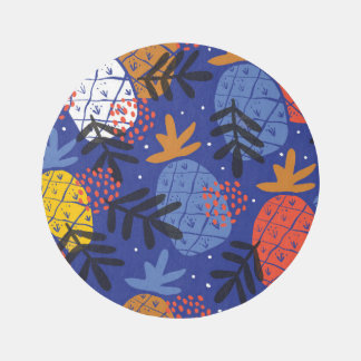 Abstract Pineapples Leaves Vintage Pattern Rug