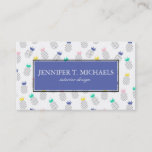 Abstract Pineapples | Monogram Business Card
