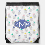 Abstract Pineapples | Monogram Drawstring Bag