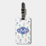 Abstract Pineapples | Monogram Luggage Tag