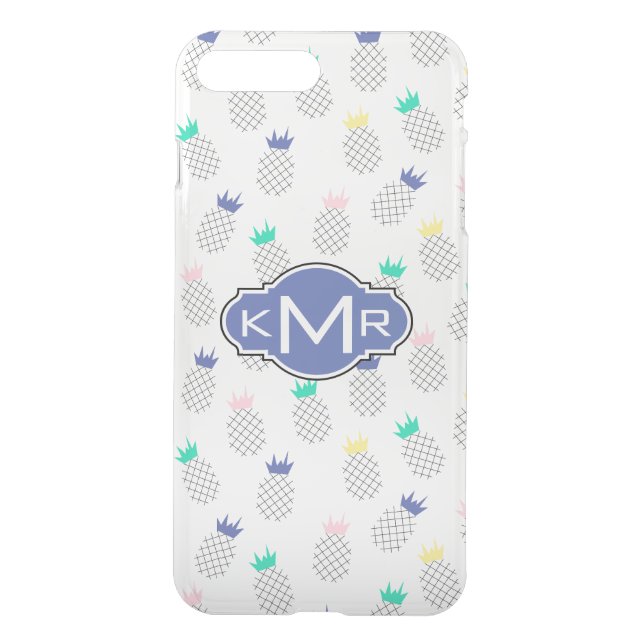 Abstract Pineapples | Monogram Uncommon iPhone Case (Back)