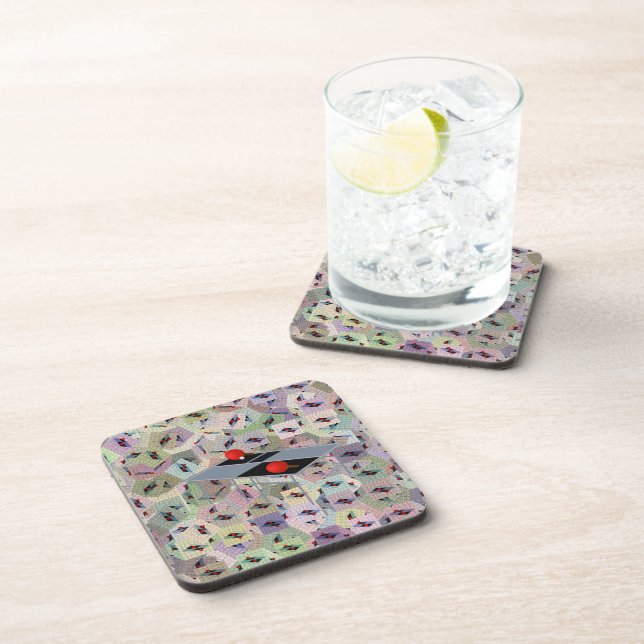 Abstract Ping Pong Table Design, Beverage Coaster (Right Side)
